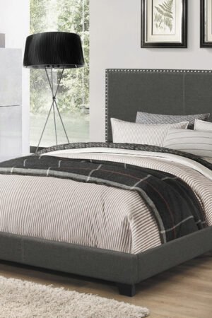 Boyd Upholstered Queen Panel Bed Charcoal